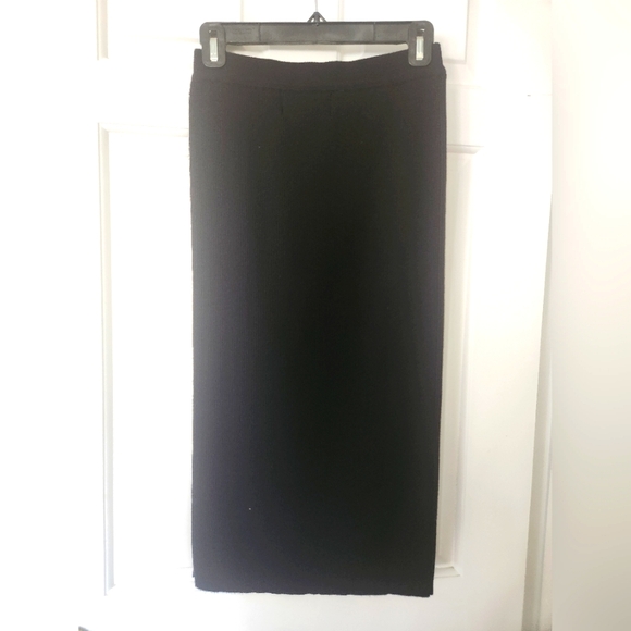 Slender black stretch skirt with gold buttons. Size small. NWOT - Picture 2 of 5